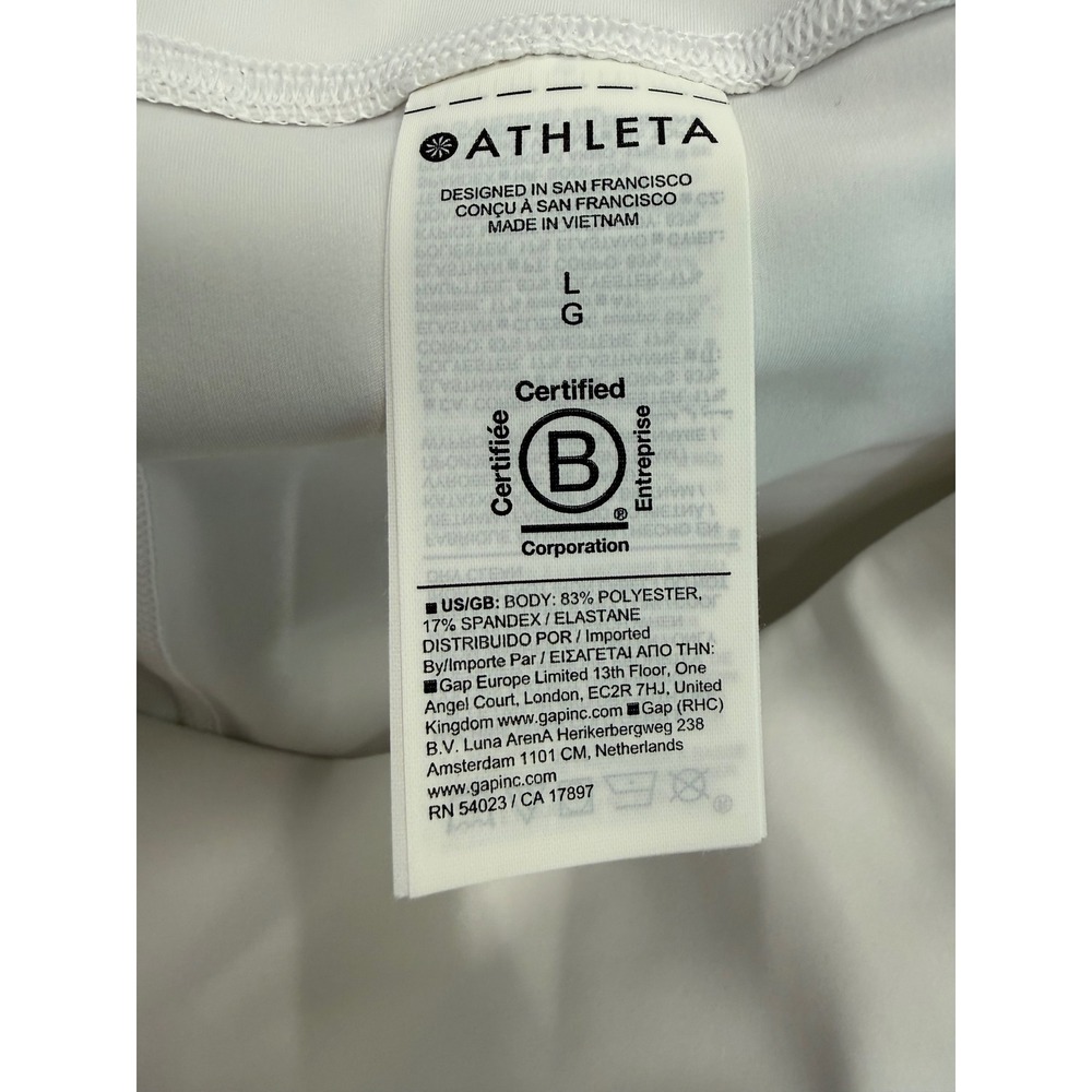 Athleta Ace Advantage 15 1/2 Skort White Tennis Golf Athletic Skirt Womens L - Picture 7 of 10